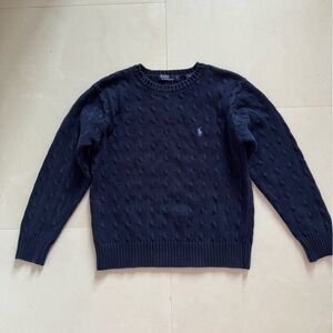 Ralph Lauren Blue Textured Knit Sweater